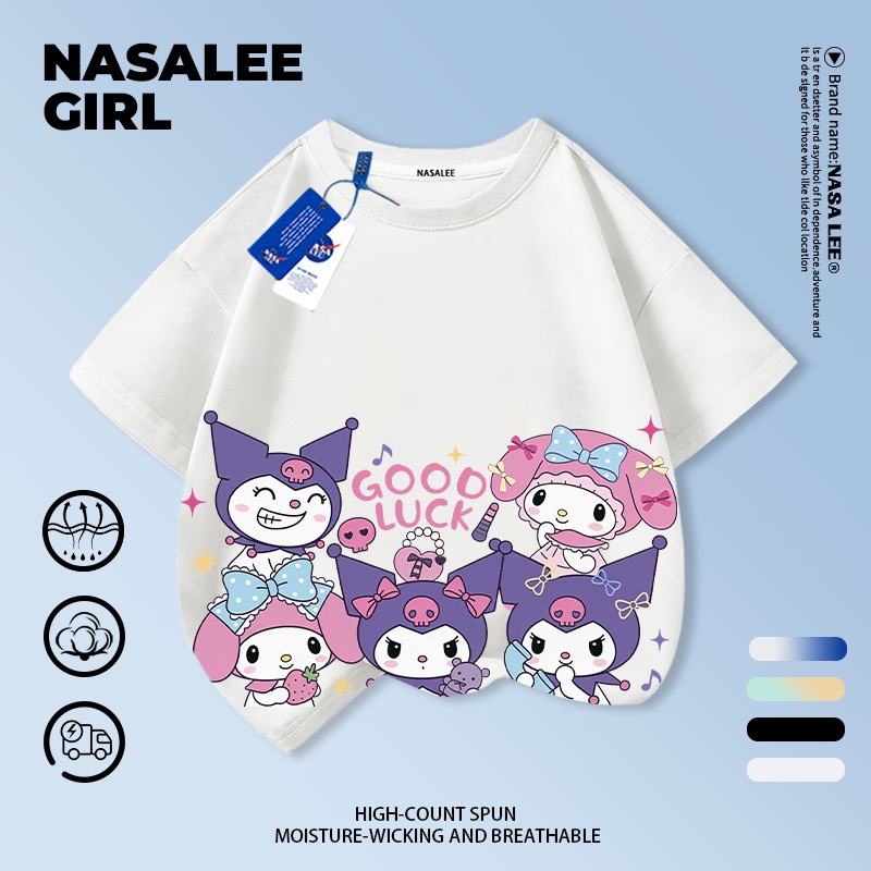 เสื้อยืดพิมพ์น่ารัก ผ้าฝ้ายแท้ สำหรับเด็กอายุ 3-16 ปี ทั้งชายและหญิง สวมใส่สบายและระบายอากาศได้ดี