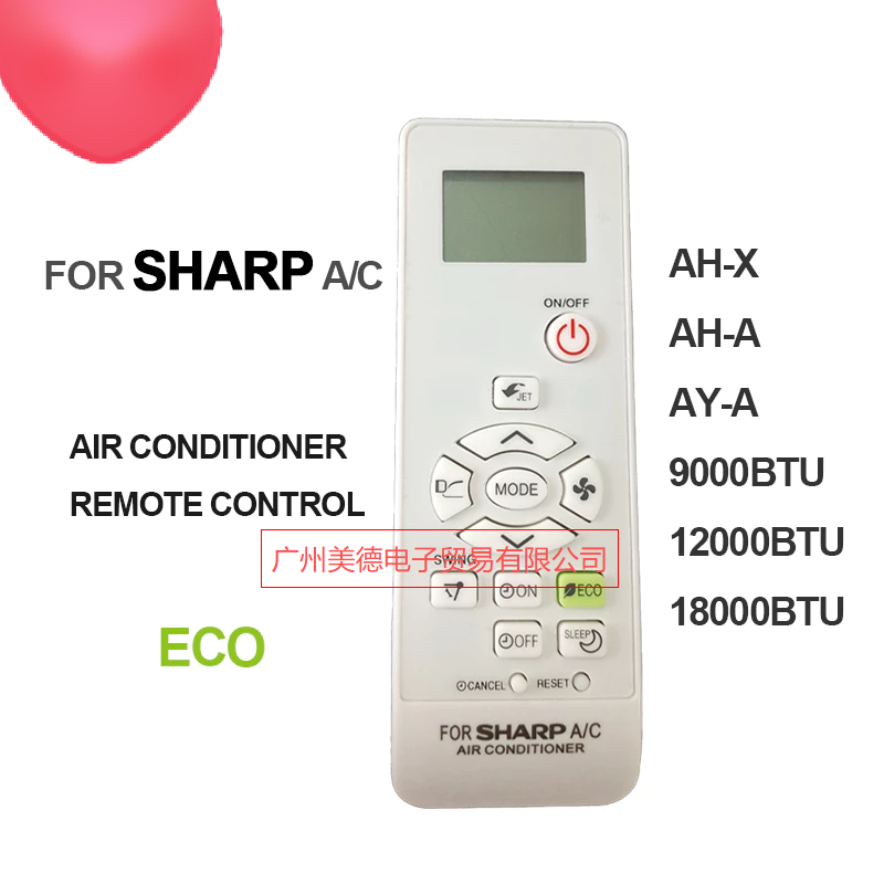 SHARP รีโมทคอนโทรลเครื่องปรับอากาศ (เครื่องปรับอากาศแยกที่ใช้งานได้) โหมดประหยัดพลังงาน ECO SHARP CR
