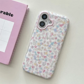 สําหรับIphone Case 17 Pro Max 16 Pro Max 15 Pro Maxสีชมพูดอกไม้เศษเคสโทรศัพท์