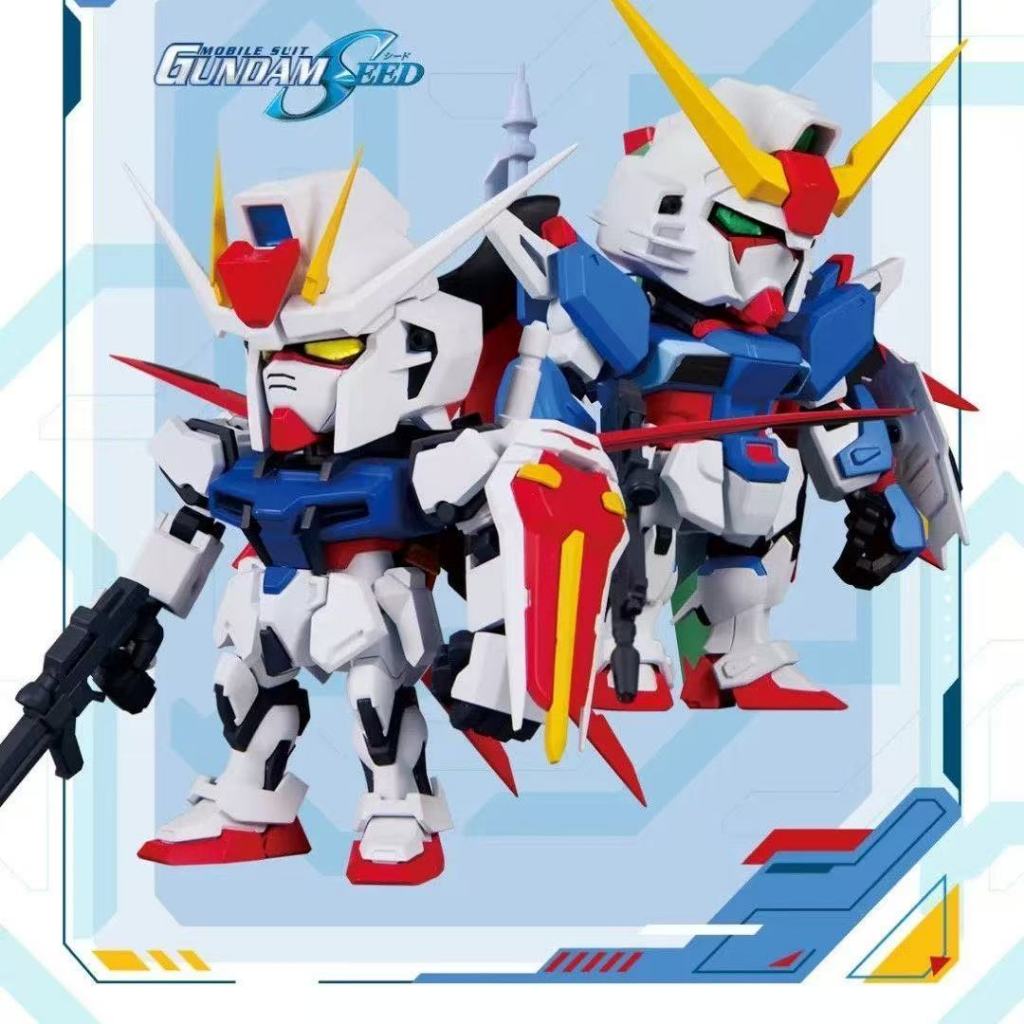 Bandai QMSVMINI STRIKE DESTINY GUNDAM STRIKE และ DESTINY GUNDAM Mystery กล่องอินเทรนด์เล่นรูปเดสก์ท็อปตกแต่งของขวัญวันเกิด