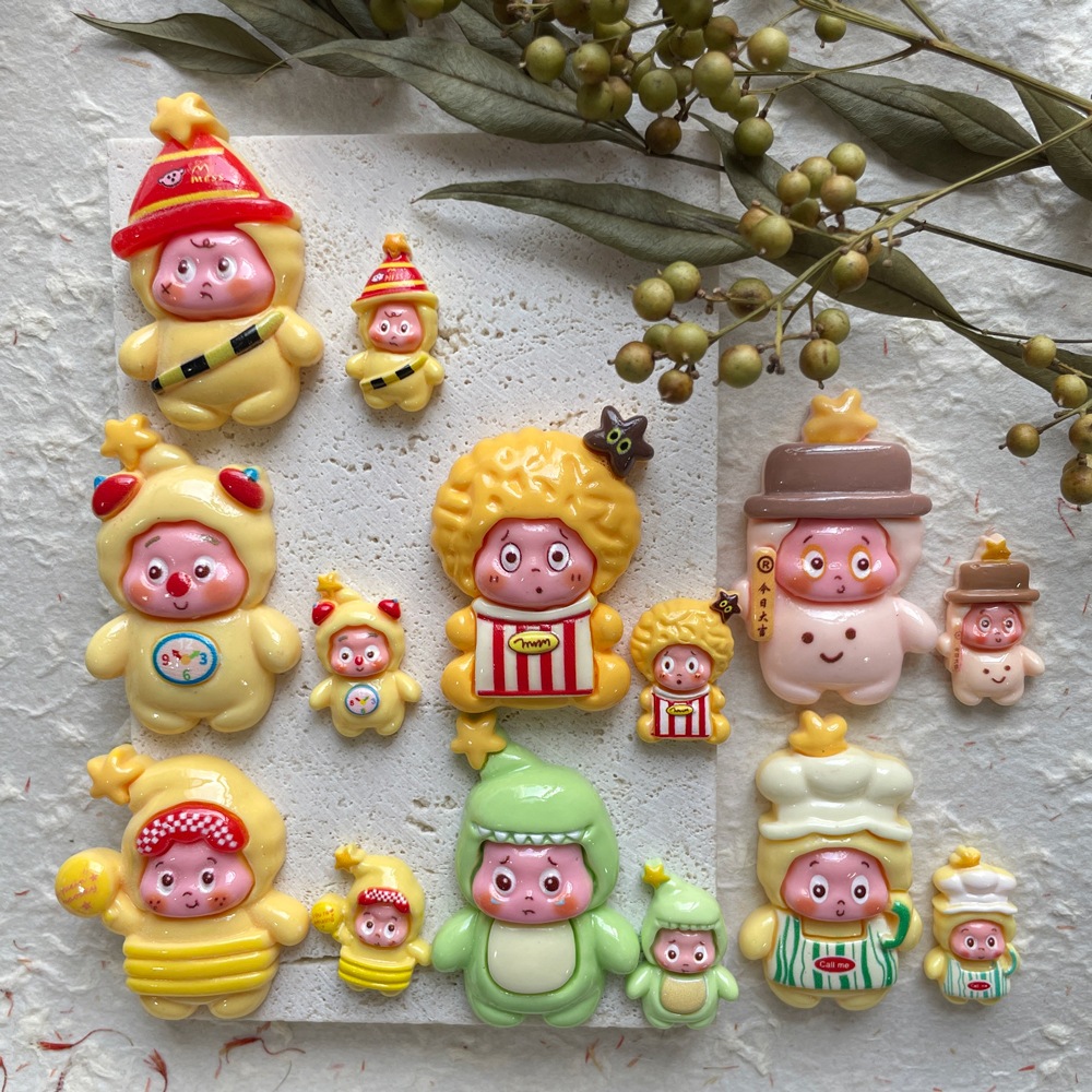 10ชิ้น/แพ็ครักดอกทิวลิปเค้กสายรุ้งหมีเรซิ่น แฟลตแบ็ค ทําเอง เคสโทรศัพท์ผมเชือกหลุมรองเท้าหัวเข็มขัดอุปกรณ์ตกแต่ง