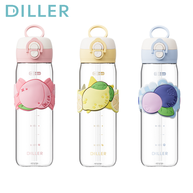 Dillert Tritan Fruit Water Bottle BPA-Free, Dual Head, Leakproof, 520ml D2621