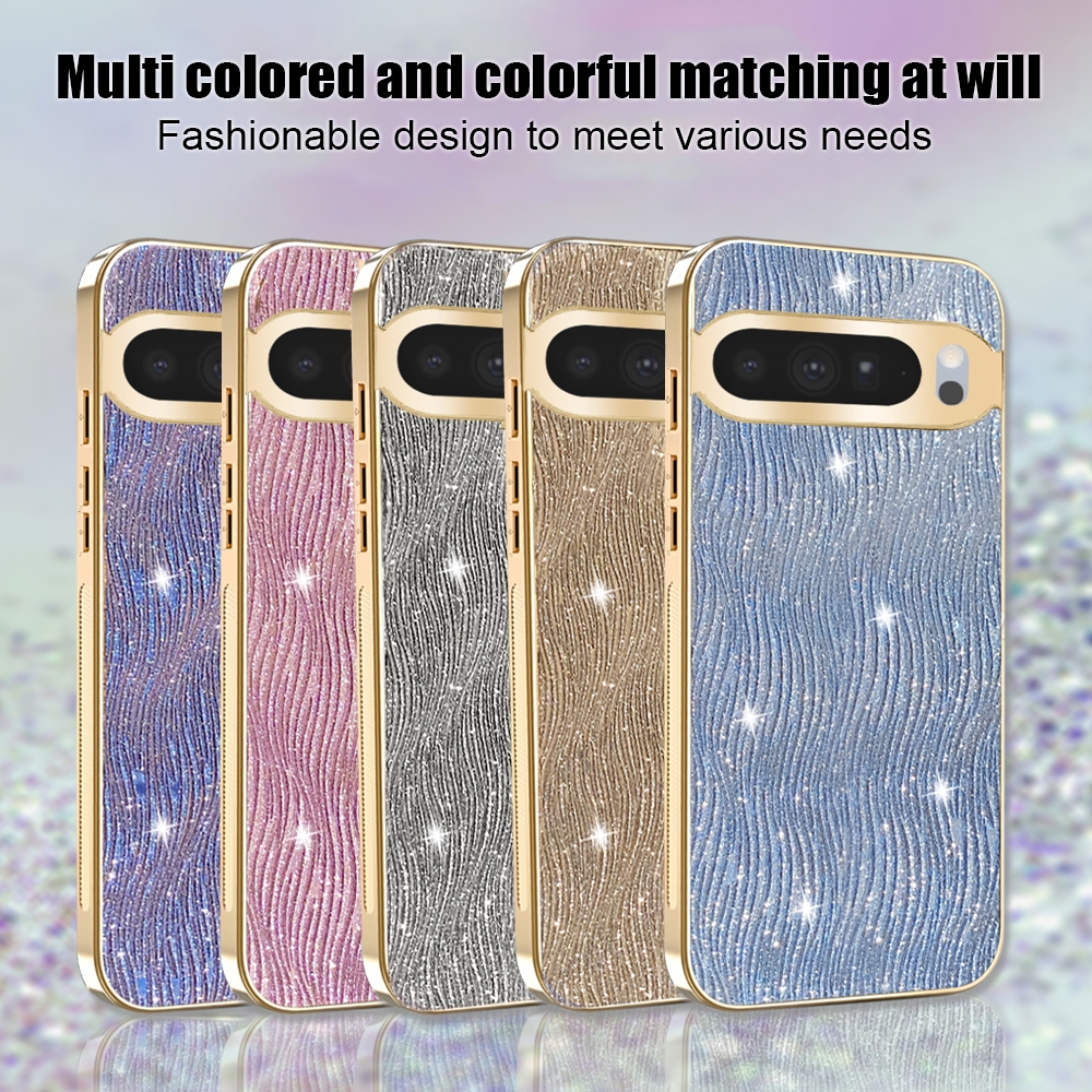 เหมาะสําหรับ Google Pixcel 6 7 9 10 Pro XL 6A 7A 8A 9A ไหลแสงระลอกหนังเคสโทรศัพท์