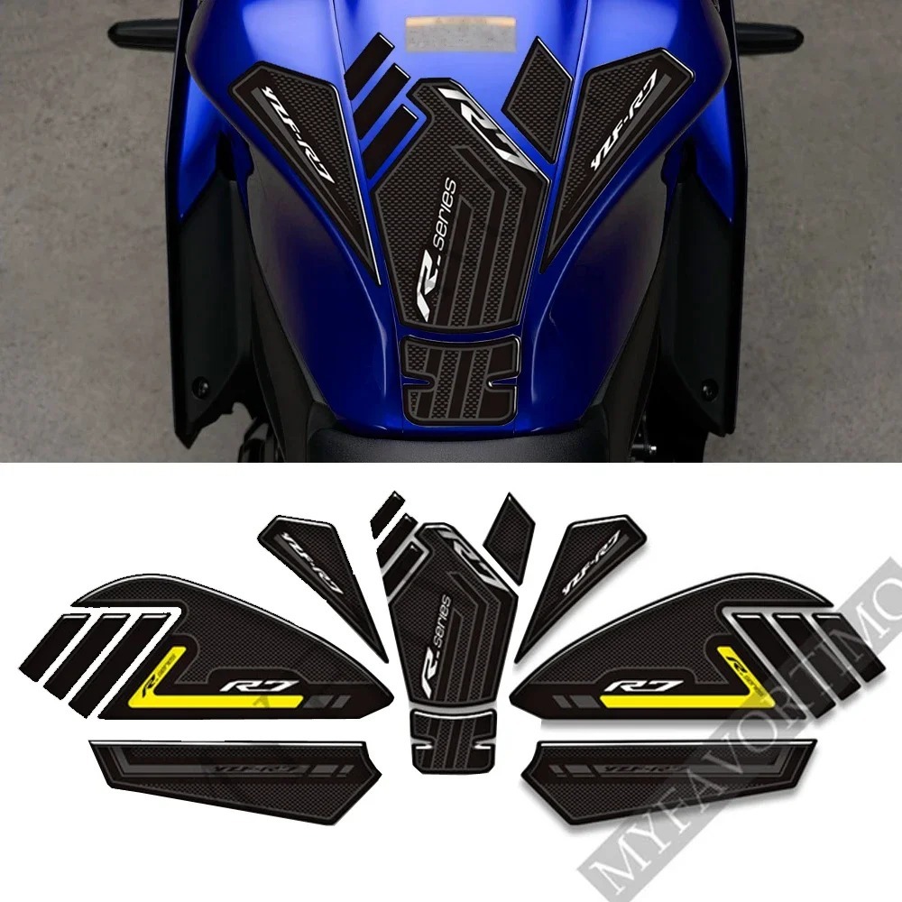 สติ๊กเกอร์ 3D ป้องกันรถจักรยานยนต์ Fit Yamaha YZF-R7 YZFR7 HP 2022 ฝาครอบถัง