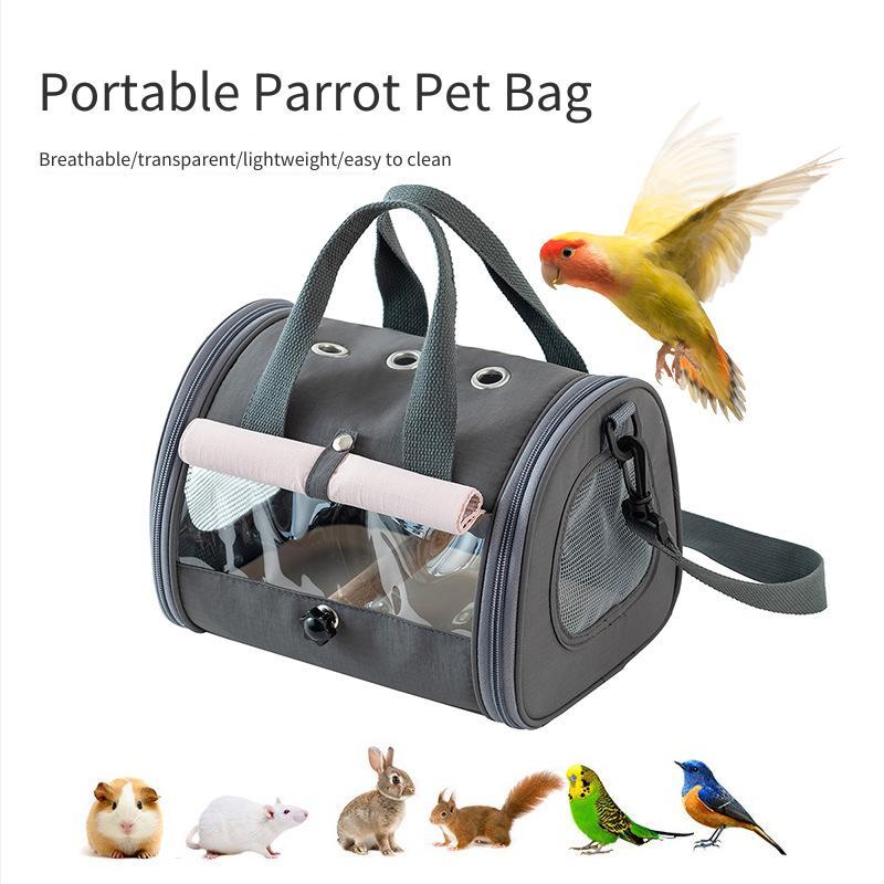 Bird Pet Takeaway Cage Parrot Outing Bag Crossbody Portable Bird Walking Bag