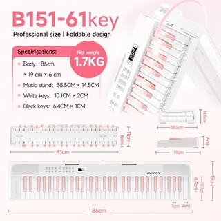 (Local Stock | COD) BETSY B151 เปียโนไฟฟ้า 61 คีย์ แบบพับได้ พกพาง่าย สำหรับเด็กและผู้เริ่มต้น