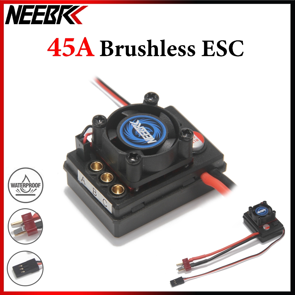 NEEBRC 45A Brushless ESC 2-3S 6 V/3A T Plug พัดลมระบายความร้อนสําหรับมอเตอร์ไร้แปรง SCY 16101 PRO 16