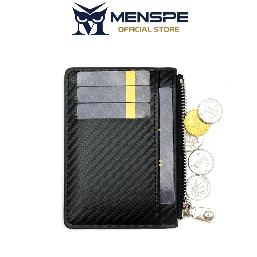 MENSPE ผู้ชายผู้หญิงกระเป๋าสตางค์สั้นกระเป๋าสตางค์อเนกประสงค์บางเฉียบ PU หนังนุ่มกระเป๋าสตางค์
