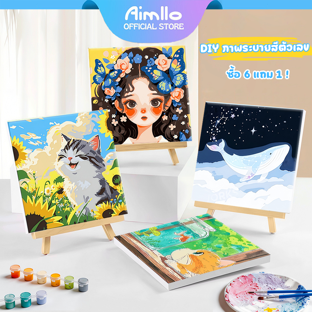 สีน้ํามันดิจิตอลโดยตัวเลข 20X20 ซม.ผ้าใบกรอบจํานวนภาพวาดตกแต่งบ้านภาพวาดผนัง ภาพวาดตกแต่งอะคริลิก ของขวัญ DIY สำหรับเด็ก คู่