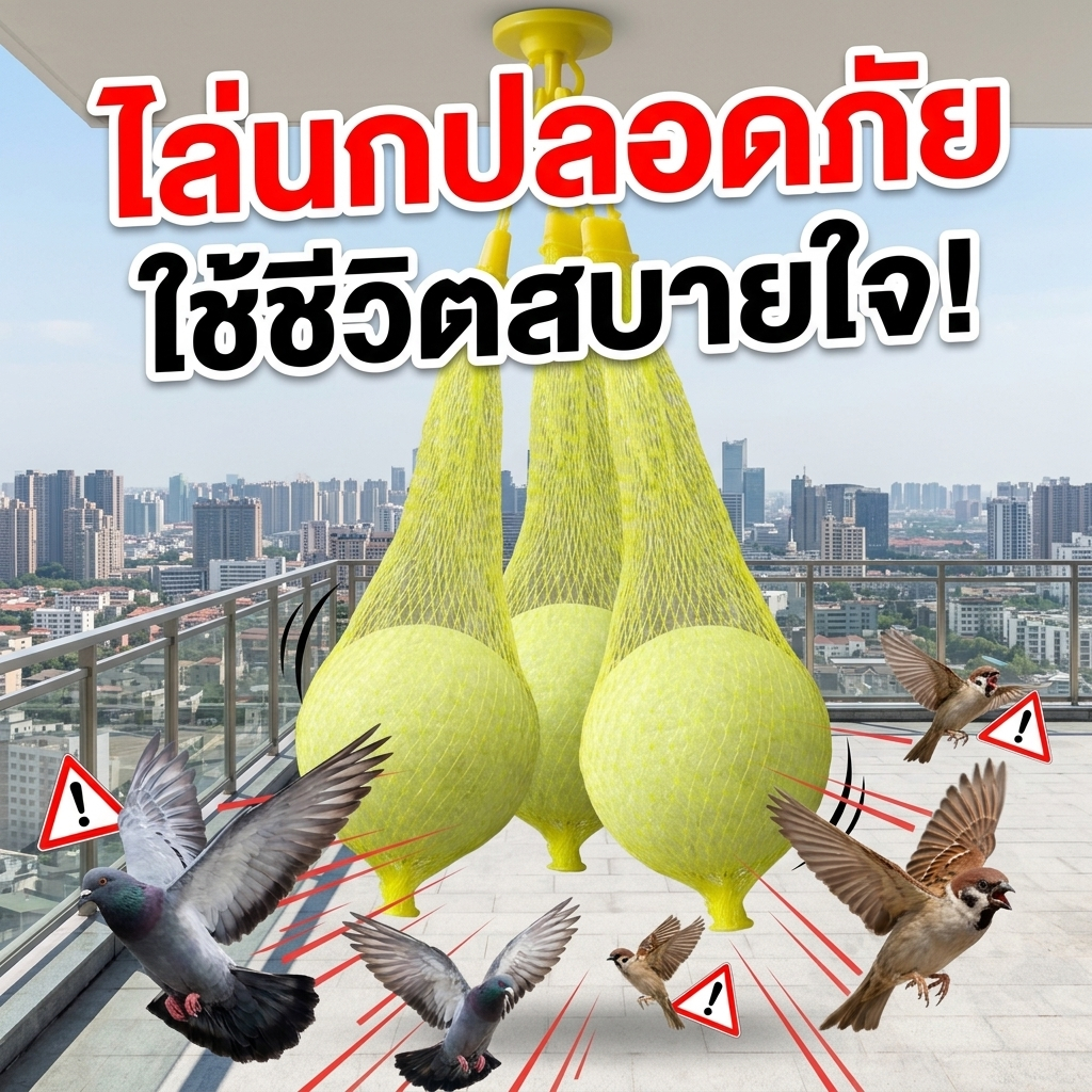 ก้อนไล่นก ไล่นกได้ผลเร็ว! ไล่นก ก้อนไล่นกพิราบ ใช้งานง่าย 1 ถุง (10 เม็ด) ใช้ได้กับทุกชนิดของนก