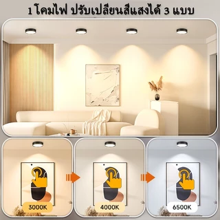 โคมไฟLEDดาวน์ไลท์ ปินไลท์ 3สี บางพิเศษ ติดเพดาน ใช้ในร่ม
