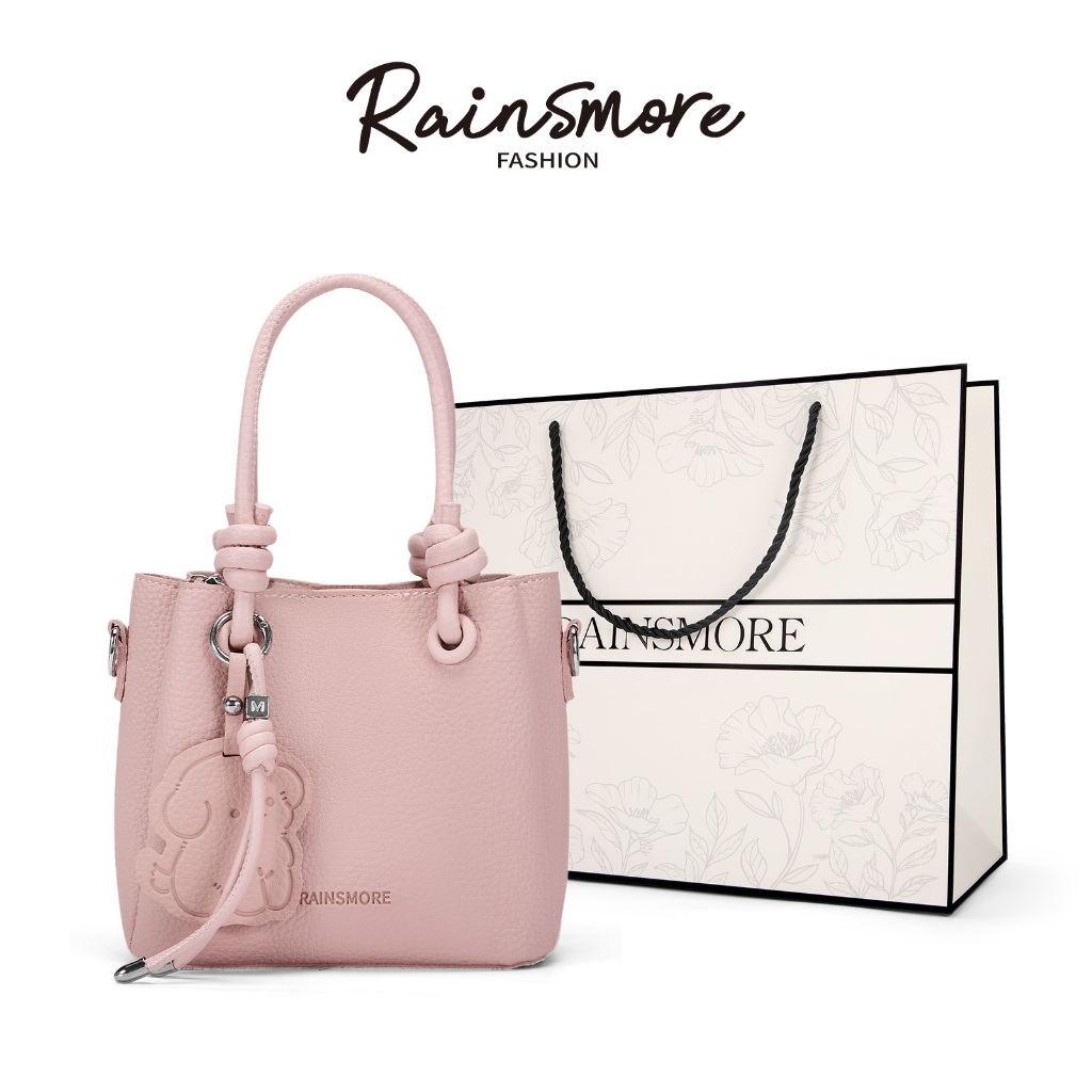 RAINSMORE กระเป๋าเป้สะพายข้างสำหรับสตรี สไตล์เกาหลี แบบมินิมอล สบายๆ ทรงบักเก็ต พกพาสะดวก หรูหรา ใช้ได้ทุกโอกาส ความจุขนาดใหญ่ เหมาะกับการเดินทางทำงานประจำวันและเดท