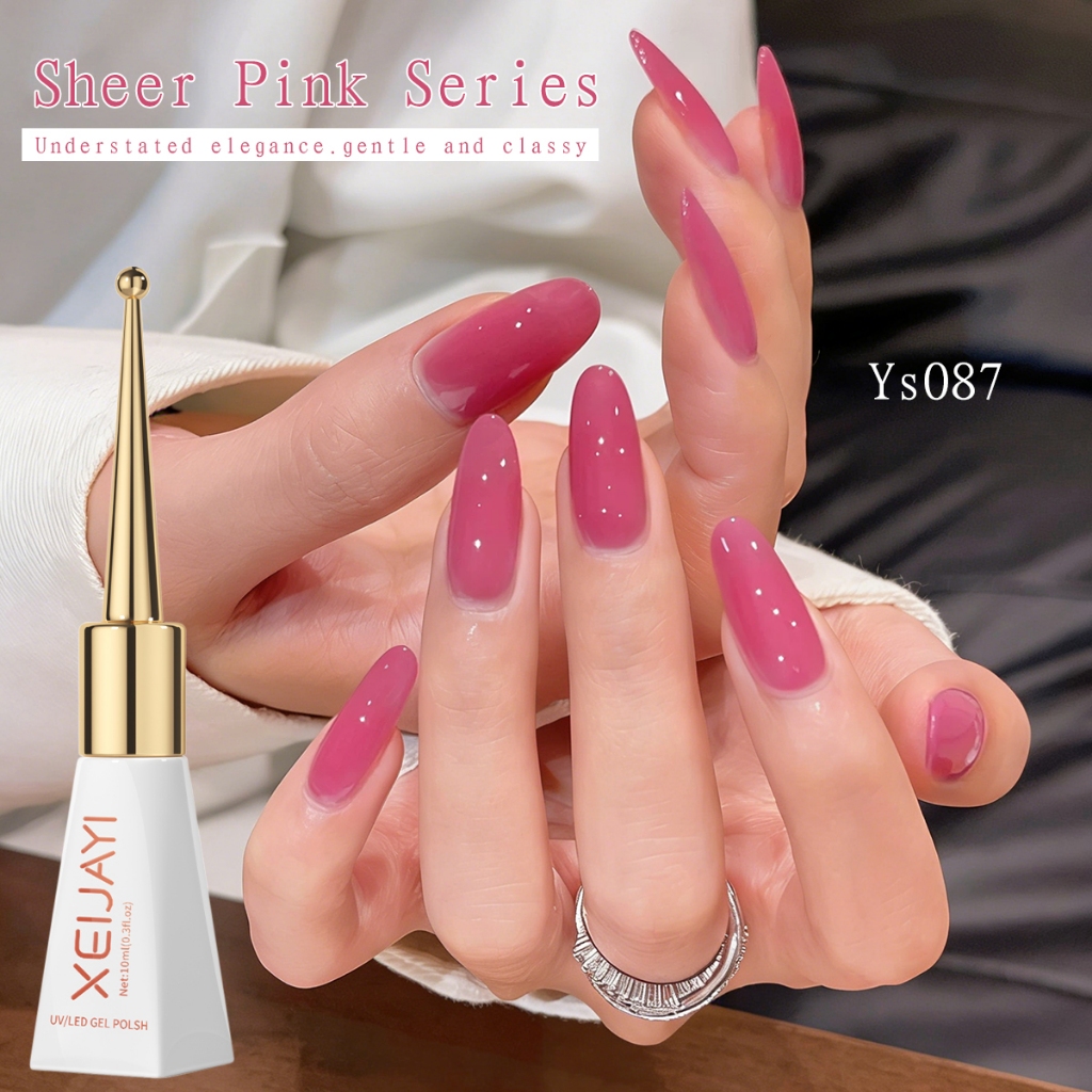 XEIJAYI 10ml - ยาทาเล็บเจลสีชมพูแก้วมังกรใหม่ ติดทนนานและมีสไตล์ เหมาะสำหรับทุกสีผิว