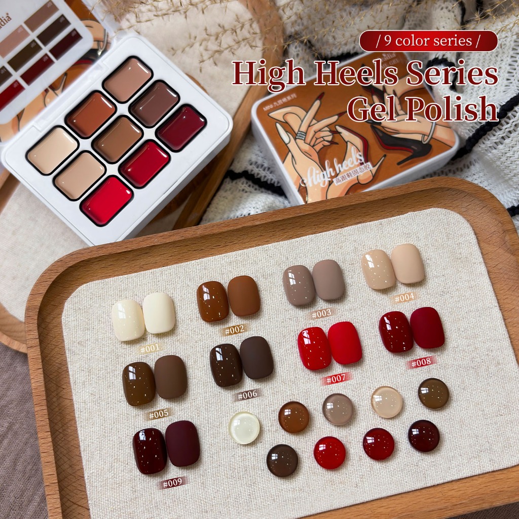 JILLRADIA-ชุดยาทาเล็บเจลสีน้ําตาลสีแดง, ความอิ่มตัวสูง, การเรนเดอร์สีติดทนนาน, เหมาะสําหรับร้านทําเล็บและของใช้ประจําวัน
