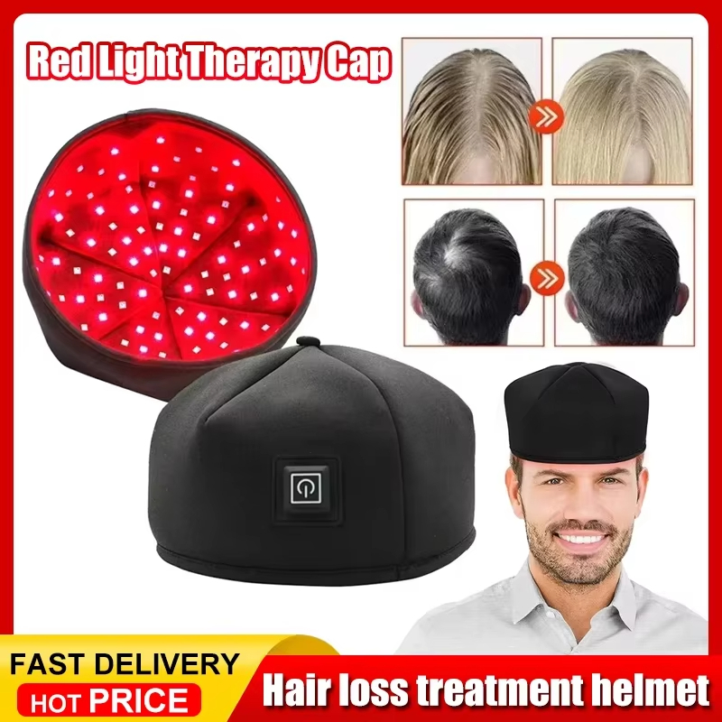 Hengfa Lina Red Light Hair Growth Cap Hair Growth หมวกกันน็อกชาร์จแสงสีแดง Therapy หมวกผม Regrowth Beanie สําหรับผมร่วง Treatments