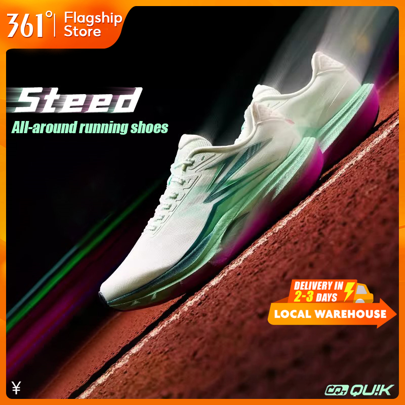 【361 Degrees】Steed All-around Sports Training King ดีไซน์ขึ้นรูปชิ้นเดียว + พื้นยางเต็มความยาว - รองเท้าวิ่งฝึกซ้อมแข่ง 672612203