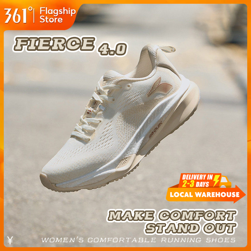 【361 Degrees】Fierce 4.0 รองเท้าวิ่งผู้หญิงดีไซน์นุ่มสบายพร้อมการดูดซับแรงกระแทก 682422223