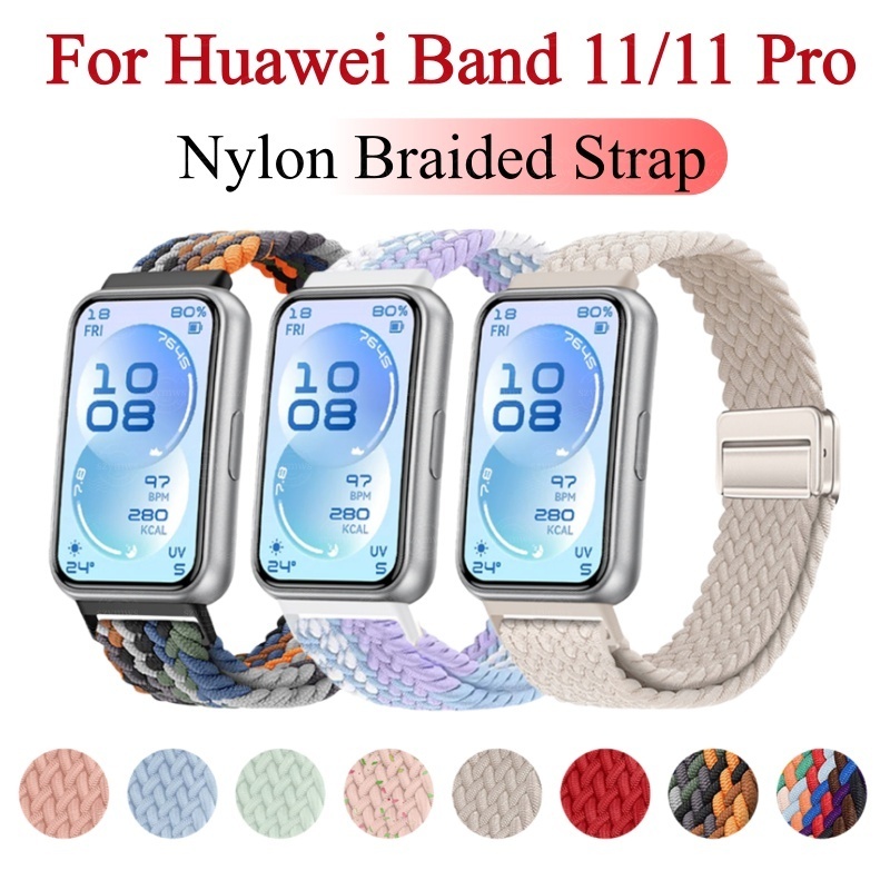 สําหรับHuawei Band 11 11 Proไนลอนถักสายนาฬิกาแม่เหล็กสําหรับHuawei Band 11 11ProปรับBreathableนาฬิกา