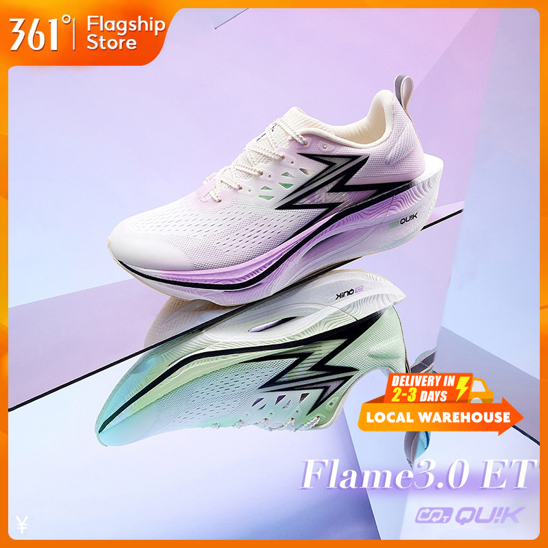 【361 Degrees】Flame 3 ET รองเท้าวิ่งผู้ชายระบายอากาศกันลื่นทนทาน 672512226F