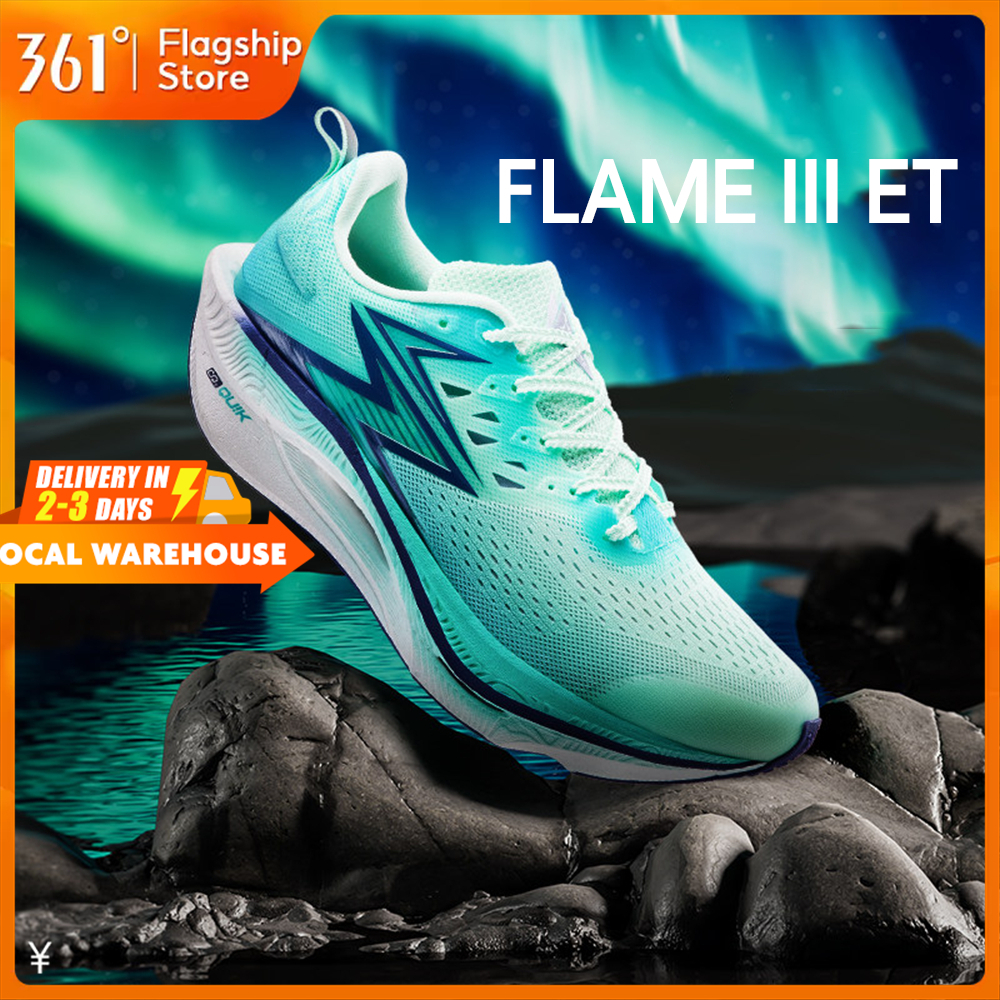 【361 Degrees】 Flame 3 ET รองเท้าวิ่งสำหรับผู้ชาย ระบายอากาศได้ดี กันลื่นและทนทาน 672612245F