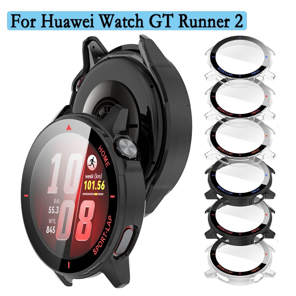 สําหรับ Huawei Watch GT Runner 2 นาฬิกา + กระจกนิรภัย PC Hard Cover พร้อมป้องกันหน้าจอฟิล์มสําหรับ Huawei GT Runner 2