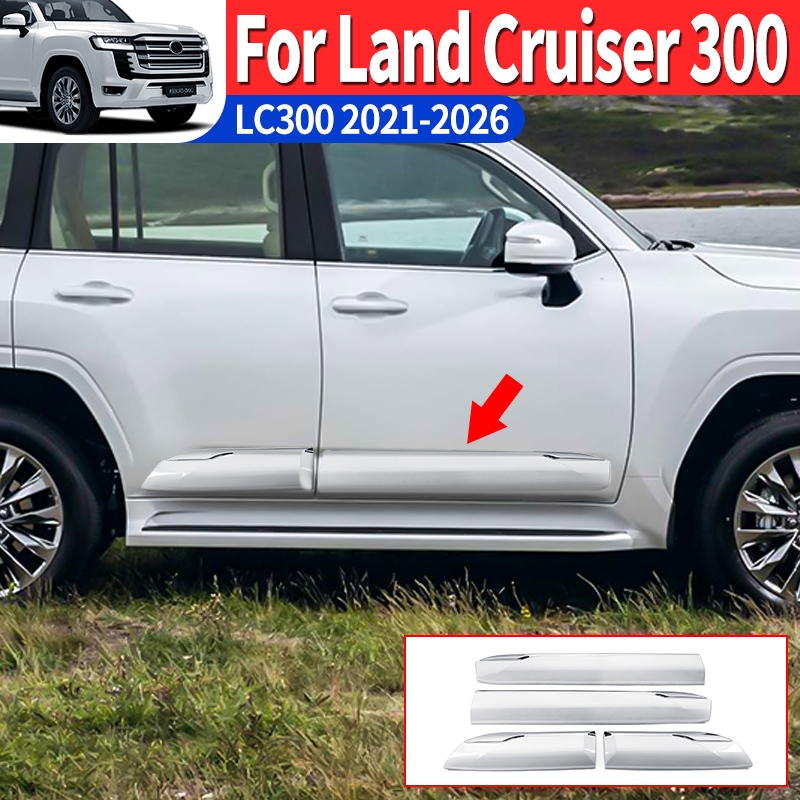 สําหรับ Toyota Land Cruiser 300 LC300 2021-2026 อุปกรณ์ตกแต่งตัวถังรถ Chrome Body Kit FJ300 อัพเกรดป