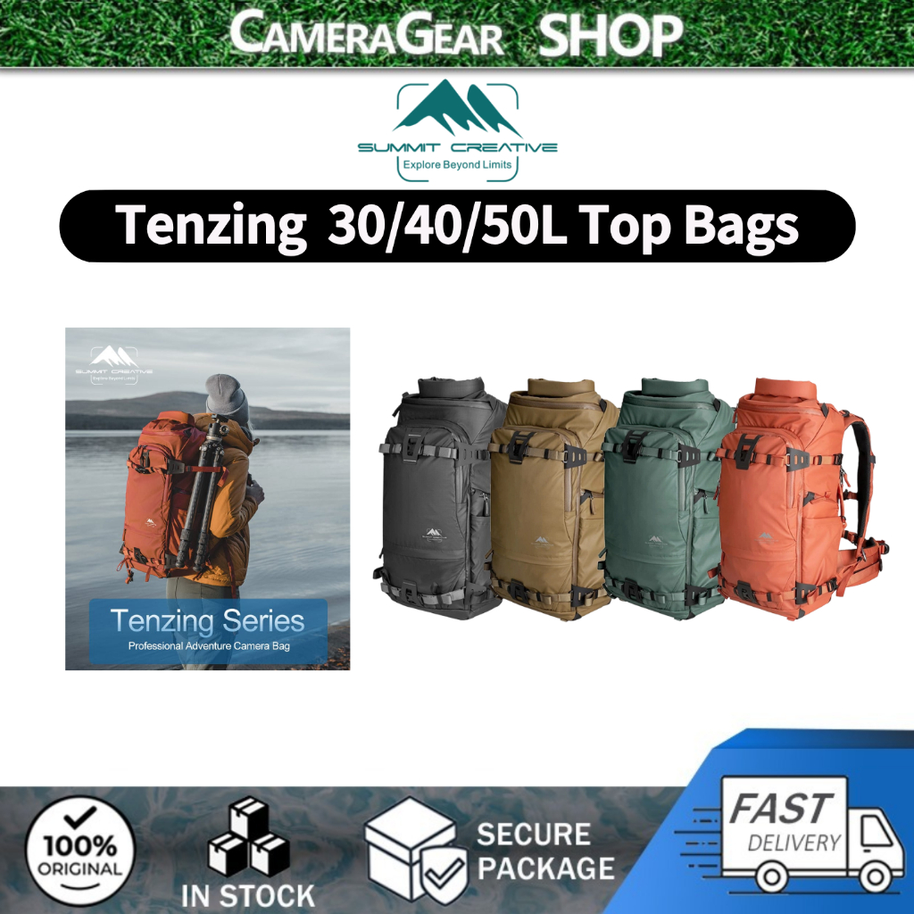 Summit Creative Tenzing 30L/40L/50L กลางแจ้ง Roll Top กล้องกระเป๋าเป้สะพายหลังสําหรับ DSLRDrone เลนส