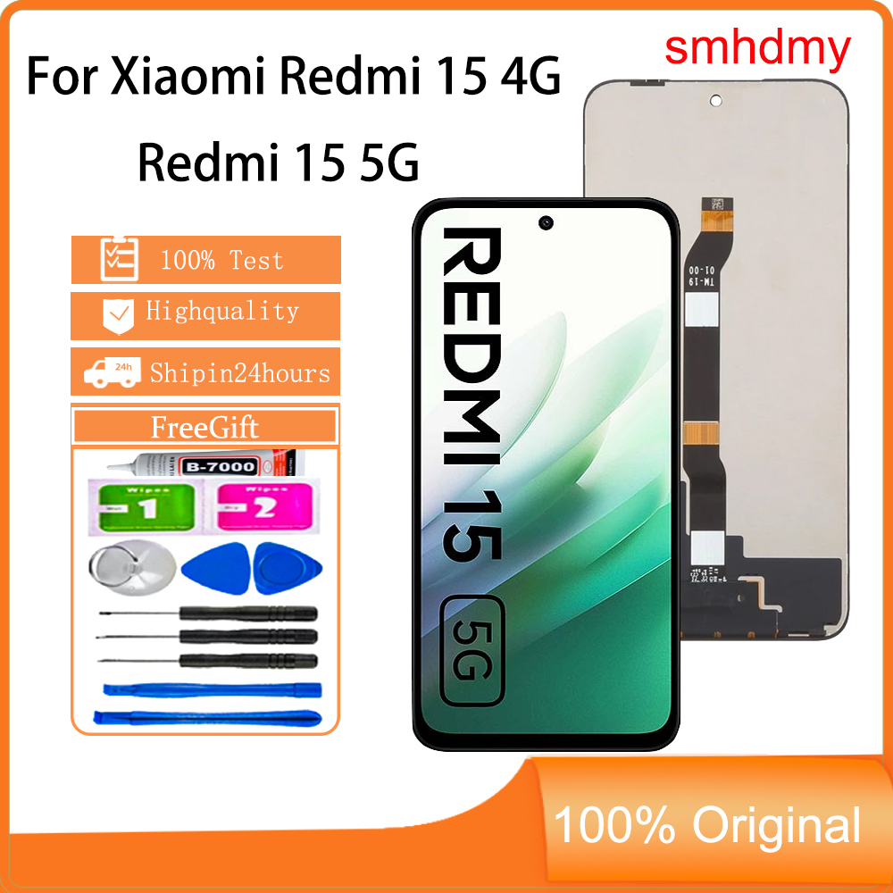 Smhdmy สําหรับ Xiaomi Redmi 15 4G 5G จอแสดงผล LCD หน้าจอสัมผัสเปลี่ยน
