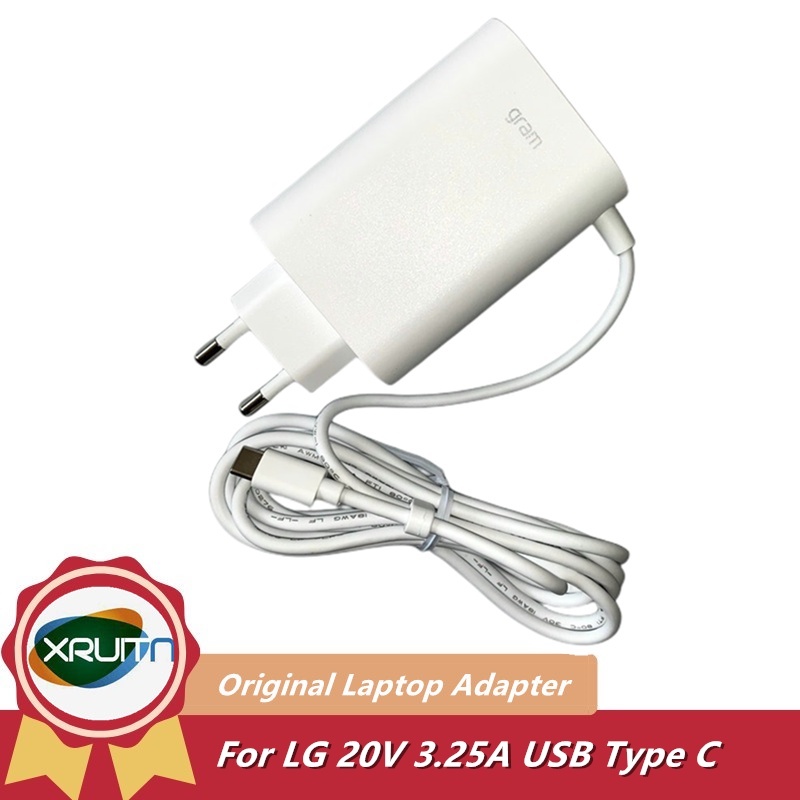 ของแท้ 20V 3.25A 65W USB TYPE-C ADT-65FSU-D03-EPK AC Adapter แหล่งจ่ายไฟสําหรับ LG กรัม 15Z90Q 16Z90