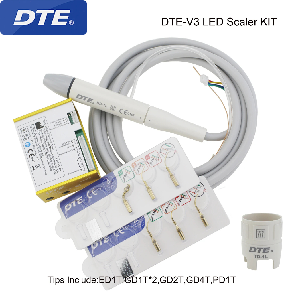 Scaler DTE ทันตกรรม Ultrasonic Scaler Build In UDS LED V2V3 LED Scaling เคล็ดลับสําหรับทันตกรรมฟัน
