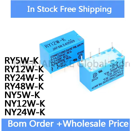 2PCS RY5W RY5W-K RY12W RY12W-K RY24W RY24W-K RY48W RY48W-K NY5W-K NY12W-K NY24W-K โมดูลรีเลย์ในสต็อก