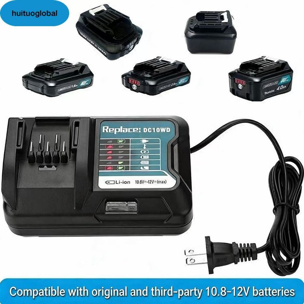 เหมาะสําหรับ Makita Makita 12v แบตเตอรี่ลิเธียม BL1021B bl1041B สว่านมือ DC10WD Charger