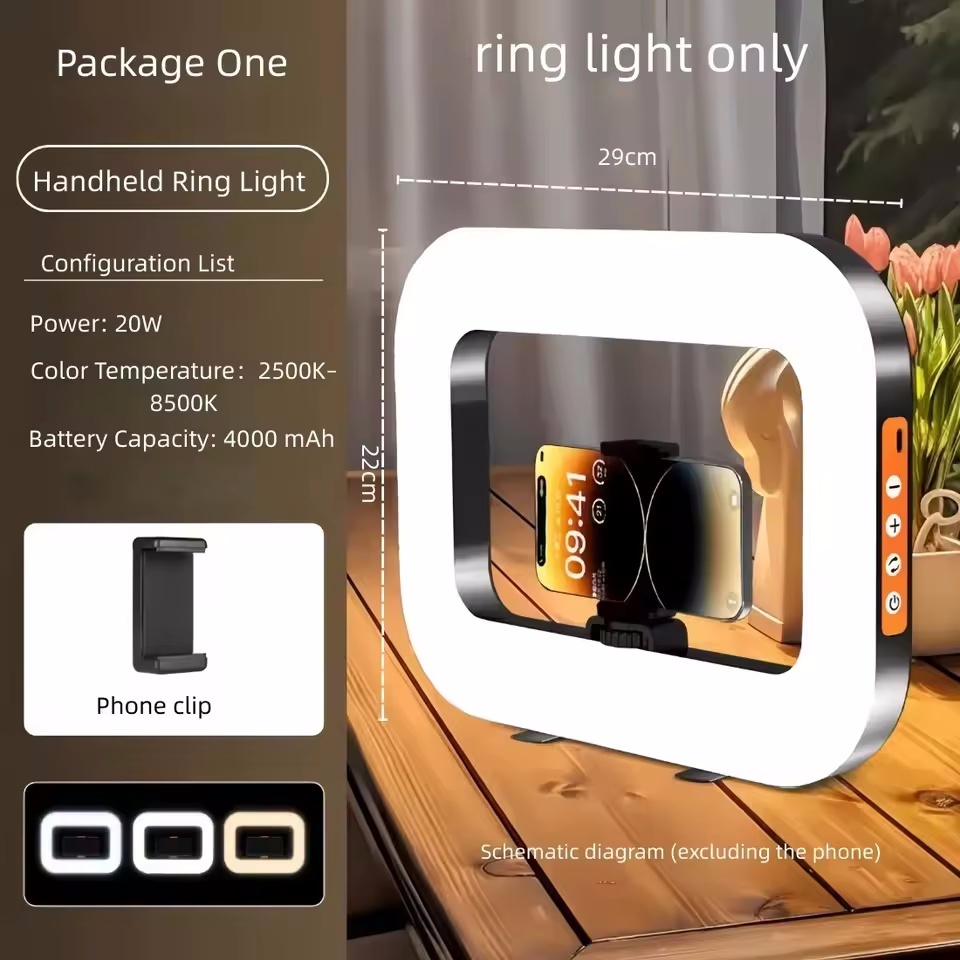 ไฟวงแหวน LED มือถือ USB ชาร์จสําหรับโทรศัพท์การถ่ายภาพถ่ายทอดสดแต่งหน้าเติมแสงสําหรับไมโครโฟน TikTok