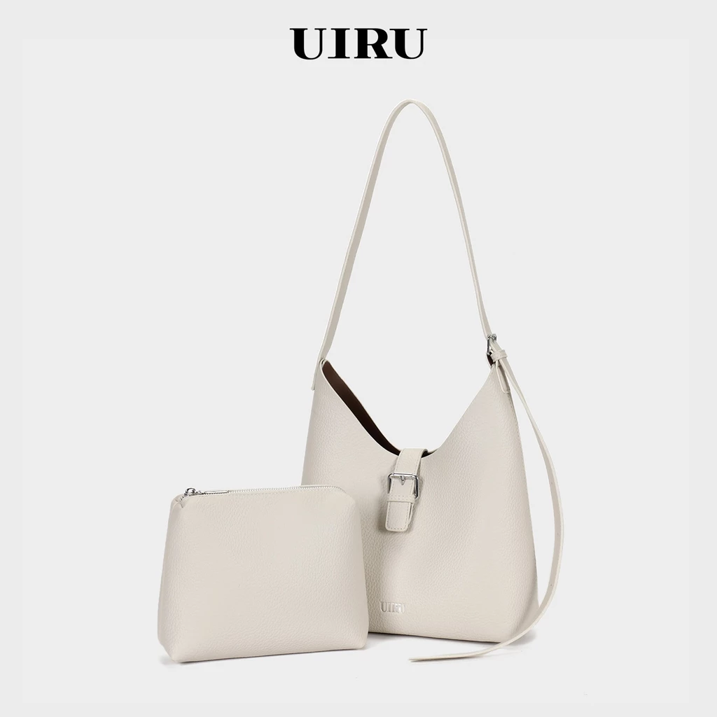 UIRU กระเป๋าทอท์สไตล์ฟชั่น พร้อมกระเป๋าเครื่องสำอาง สายปรับความยาวได้ สำหรับทำงาน