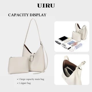 UIRU กระเป๋าทอท์สไตล์ฟชั่น พร้อมกระเป๋าเครื่องสำอาง สายปรับความยาวได้ สำหรับทำงาน