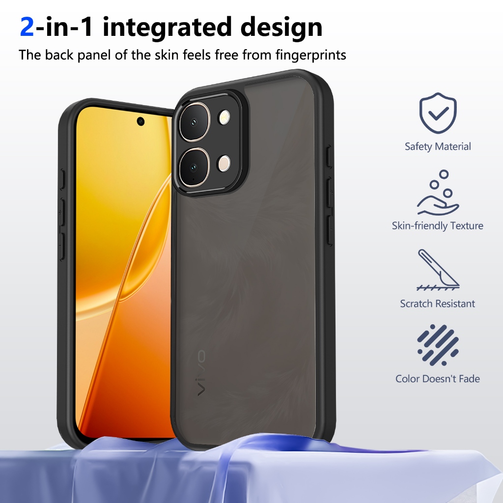 ปลอกสําหรับ vivo iQOO Z11x 5G Global China iQOOZ11x I2507 V2532A เคสโทรศัพท์ Matte Frosted Clear โปร