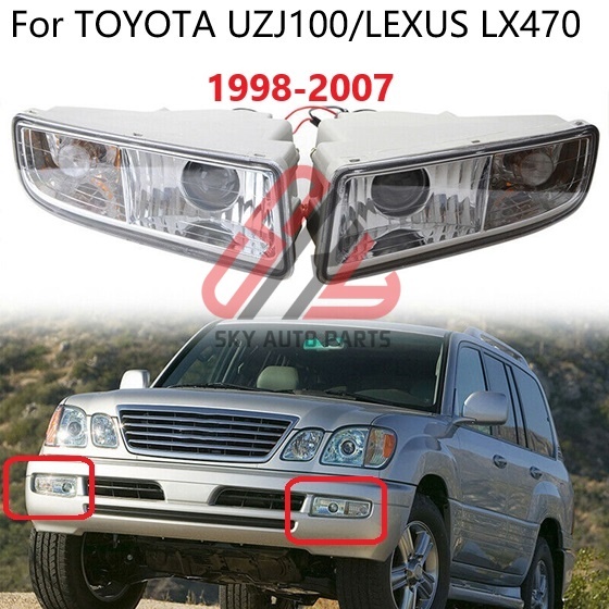 (1คู่) สําหรับ TOYOTA UZJ100/ LEXUS LX470 1999 2000 2001 2002 2003 2004 2005 2006 2007 สําหรับ เล็กซัส ลักซ์470 1998-2007กันชนหน้าไฟตัดหมอกไฟตัดหมอก