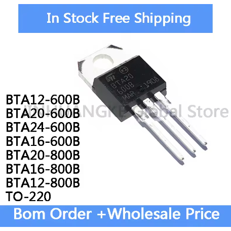 5PCS BTA12 BTA12-600B BTA20-600B BTA24 BTA24-600B BTA16 BTA16-600B BTA20-800B BTA16-800B BTA12-800B 