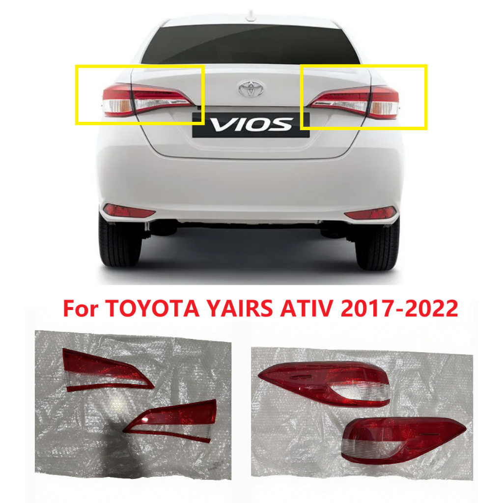 TAIL LIGHT TAIL LAMP ฝาครอบเลนส์สําหรับ Toyota YARIS ATIV 2017 2018 2019 2020 2021 2022 TAAILLAMP ไฟท้ายฝาครอบ orignal คุณภาพ