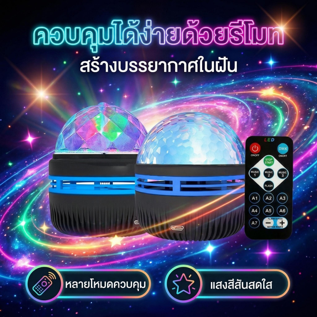ไฟดาวห้องนอนฉายแสงระลอกน้ําข้างเตียงไฟกลางคืนโรแมนติกแสงเหนือยิปโซแสงบรรยากาศ