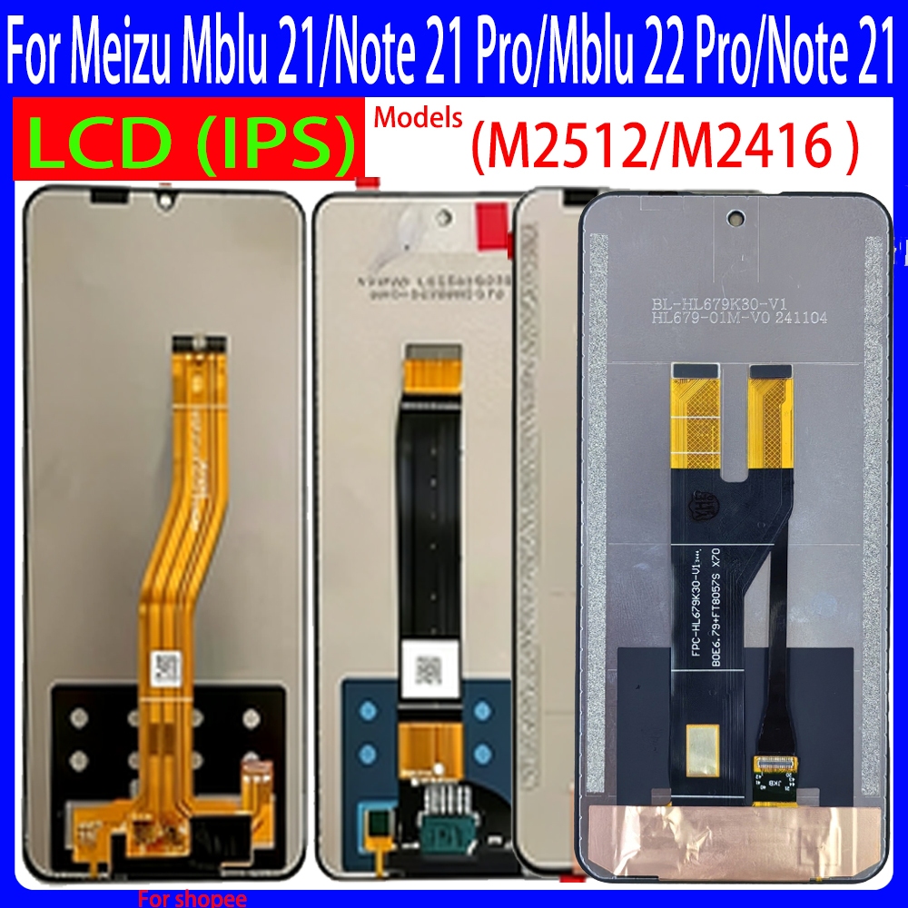 Meizu Mblu 21/M2416, 22 Pro/M2512, หมายเหตุ 21/M411H, หมายเหตุ 21 Pro/M412H จอแสดงผล LCD พร้อม Touch