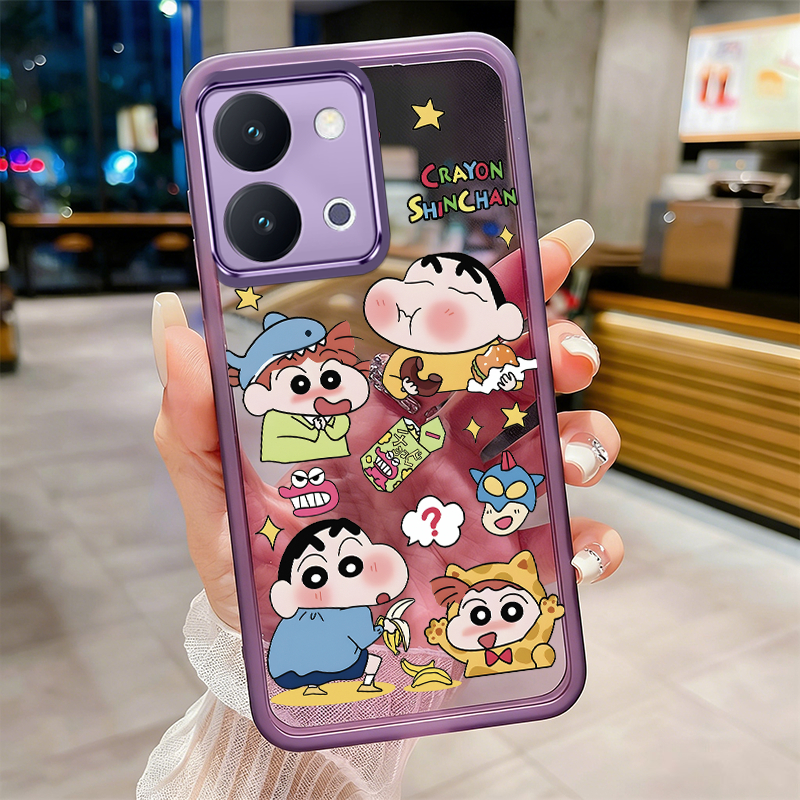 Vivo Y05 Y11d Y21 5G Y21d Y31 5G Crayon Shin-chan น่ารักกรณีคริสตัลใสเคสโทรศัพท์กันกระแทก