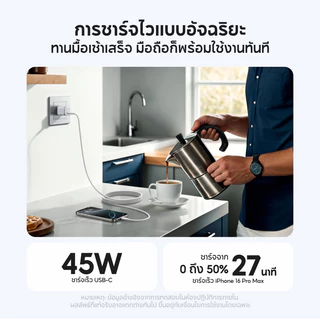 ANKER Nano GaN 45W Charger USB C Quick Fast Charger ศสํหรีเรอร์ บ iPhone 17 Air Pro Max/16/15 Series/ iPad /Samsung S26 Ultra S24