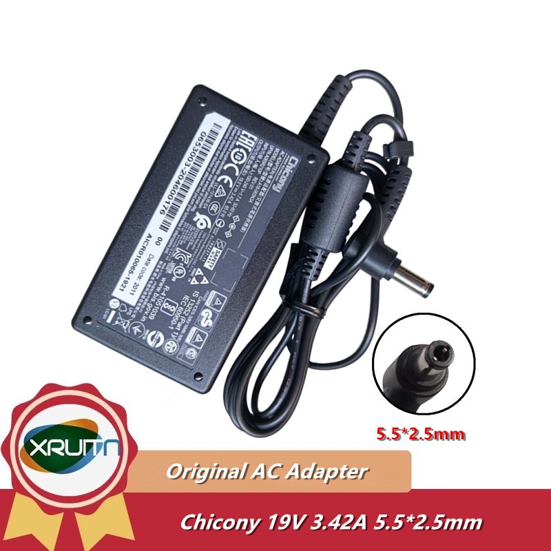 ของแท้ 19V 3.42A 65W 5.5x2.5mm Chicony A18-065N3A PA-1650-90 PA-1650-91 A11-065N1A AC Power Adapter 