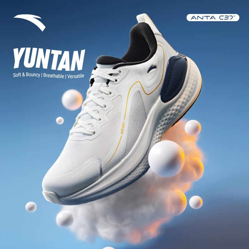 ANTA C37 รองเท้าวิ่งผู้ชาย Cushioning Rebound Shock Absorption รองเท้ากีฬา 912535537