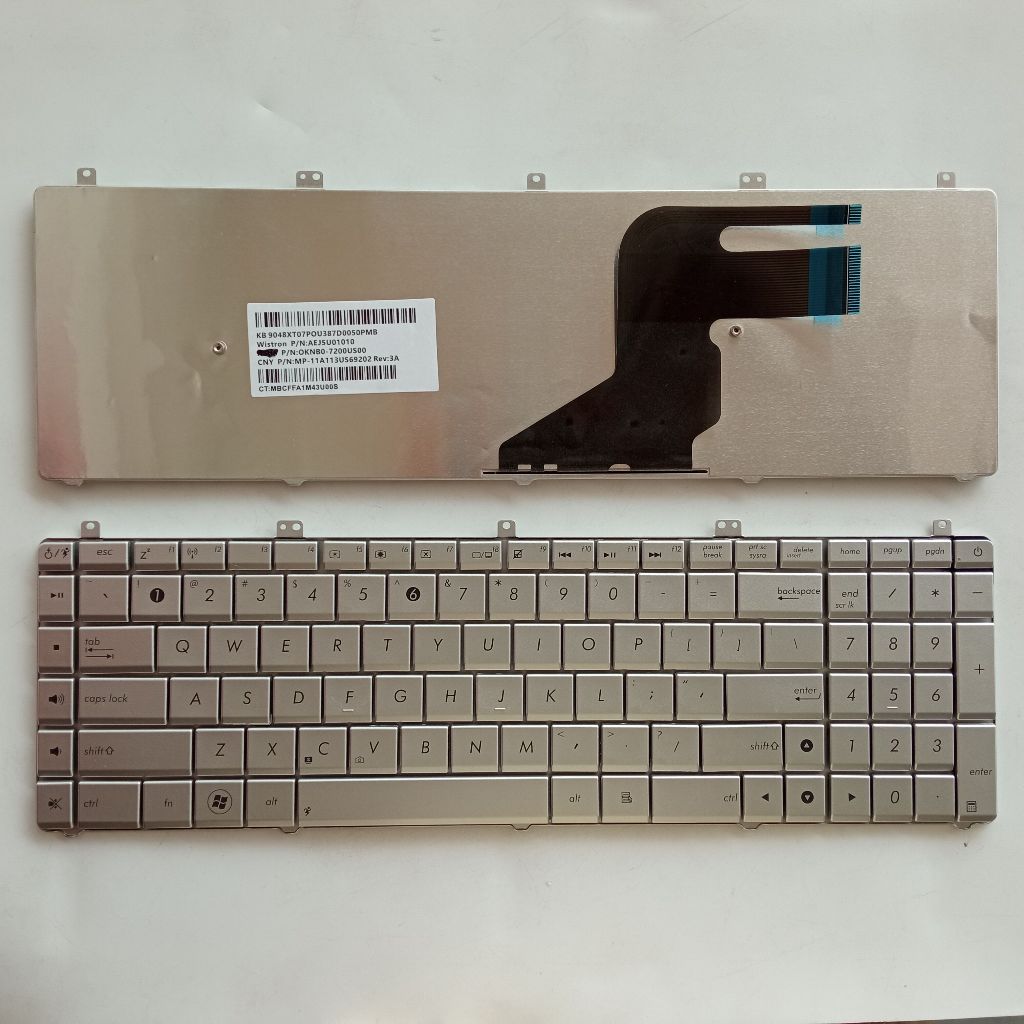 US Layout แป้นพิมพ์แล็ปท็อปสําหรับ ASUS N75 N75S N75SF N75SL N55S N55 N55SL N55SF ไม่มีจุดไม่มี back