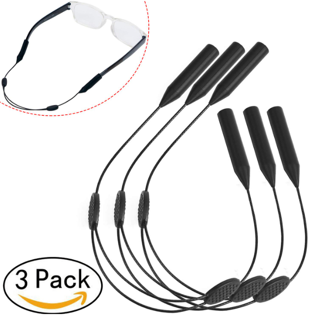 3Pcks Anti-slip สายคล้องแว่นตาปรับแว่นตา Retainer ไม่มีหางแว่นตา String Holder กันน้ํากีฬาแว่นตา Band