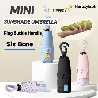 【MUST HAVE】Anti-UV Folding Pocket Umbrella New Ultra-light With Buckle Hook Sunshade Rain Cover For Daily Use