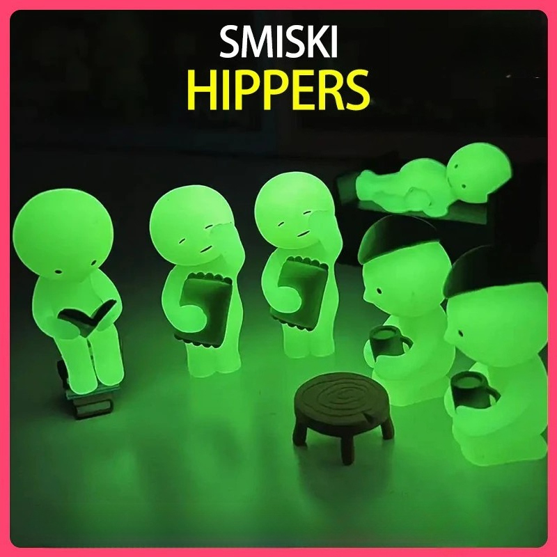 1 ชิ้นสุ่ม SMISKI HIPPERS series วัสดุเรืองแสง สามารถติดกาวเพื่อวัตถุในชีวิตประจําวัน อุปกรณ์เสริมโท
