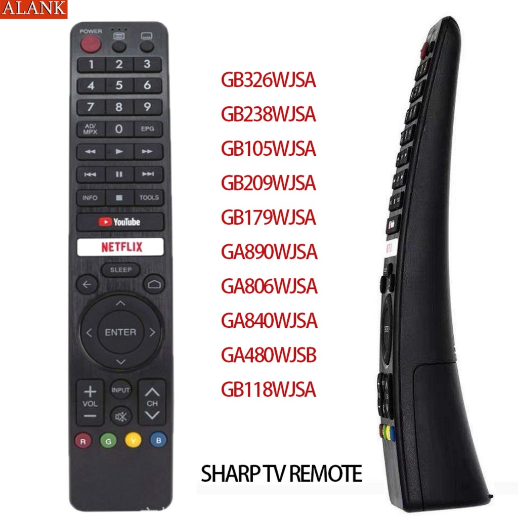 ALANK Remote รีโมททีวี SHARP GB345WJSA สำหรับทีวี Sharp LED/Android TV/Smart TV รีโมท ใช้งานร่วมกับร